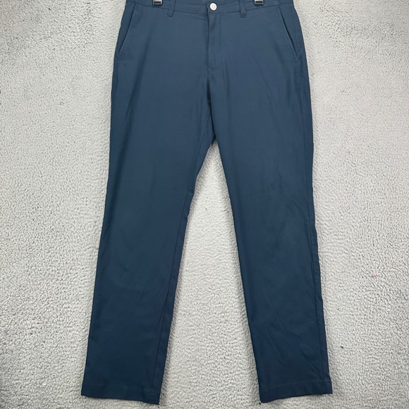 Bonobos Golf Pants Chino Men 34X32 Navy Blue Slim Fit Flat Front Pocket Athletic